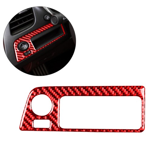 For Chevrolet Corvette C7 Red Carbon Fiber Interior Headlight Switch Trim Cover  - Picture 1 of 12