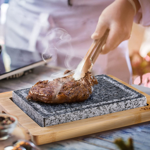Cooking Stones for Steak, Double Cooking Stones in One Sizzling Hot Stone Set, S - Picture 4 of 8