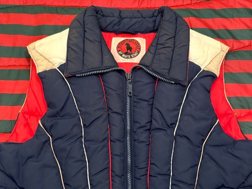 VINTAGE RARE 70s 80s Mountain Goat by White Stag Puffer Down Vest Mens S Blue - Picture 3 of 11