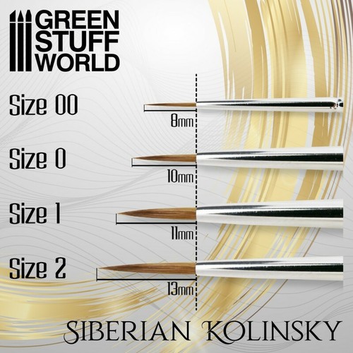 GOLD SERIES Siberian Kolinsky Brush - Size 0 - Premium Natural Kolinsky - Picture 2 of 2