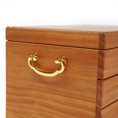 Large Capacity Wooden Jewelry Box W/ Safe Lock 3 Layers Retro Storage Organizer - Picture 9 of 20