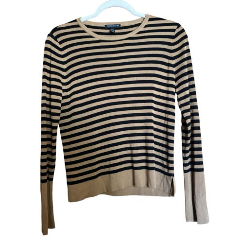 Maglione Eileen Fisher donna Petite piccolo multicolore righe misto seta pullover