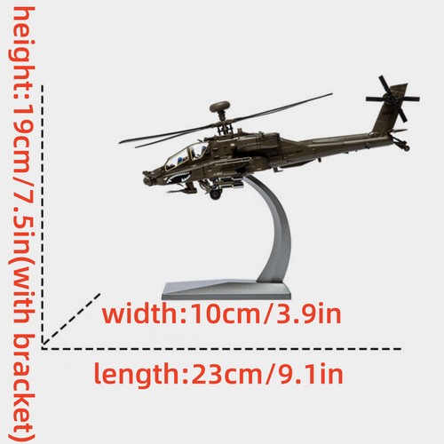 1/72 Scale Diecast Alloy US Army AH-64 Apache Bomber Aircraft Model Souvenir - Picture 10 of 10