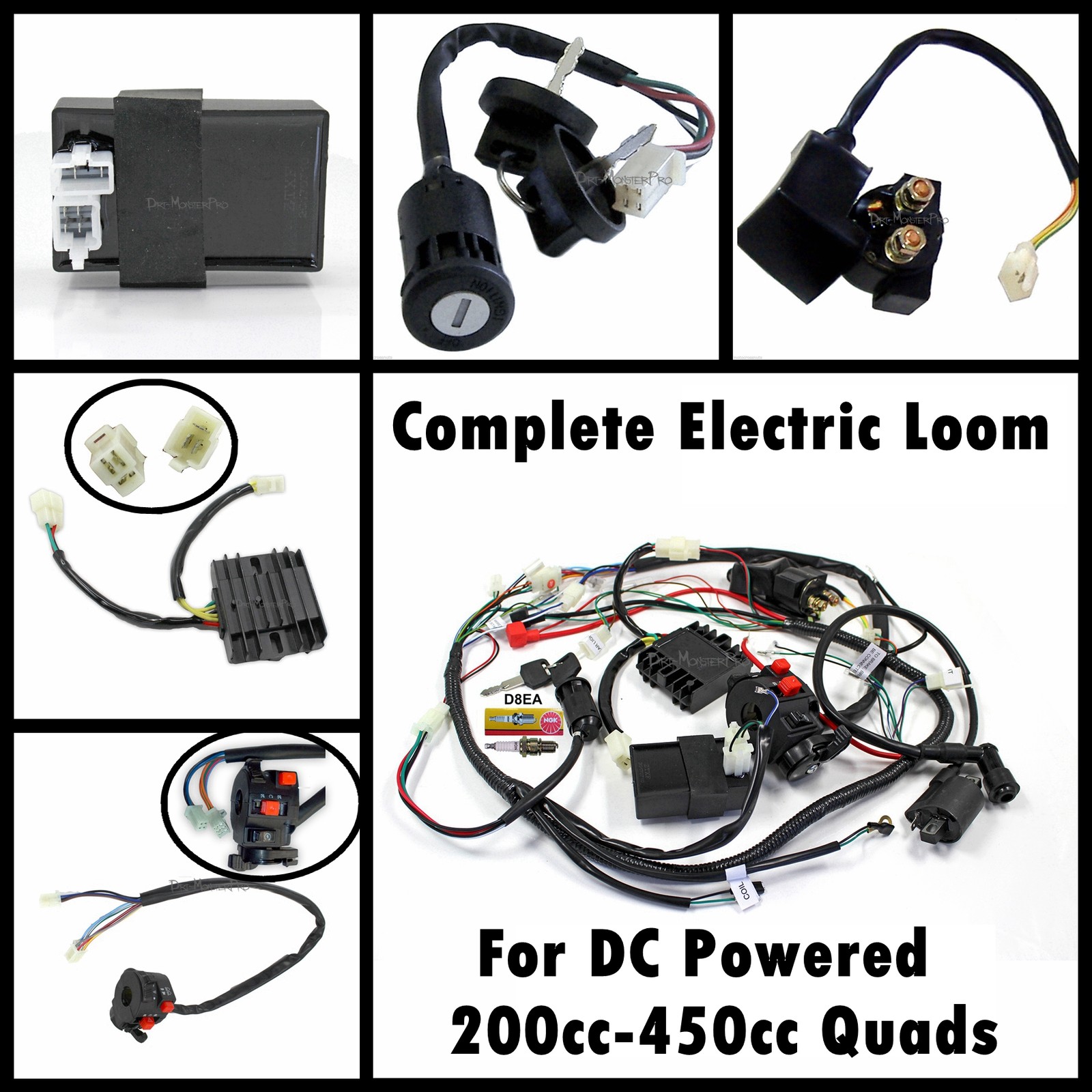 Engine DC Wiring Harness Wiring Loom 350cc 400cc PIT Trail Dirt Quad Bike  Buggy | eBay
