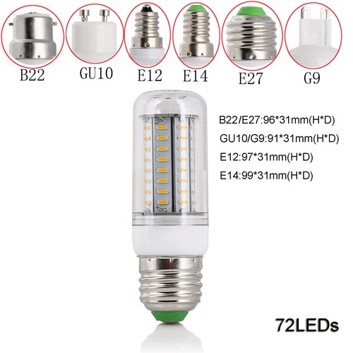 LED Corn Bulbs Dimmable B22 E27 E14 GU10 G9 Light Incandescent 25W - 110W RL41 - Picture 12 of 17