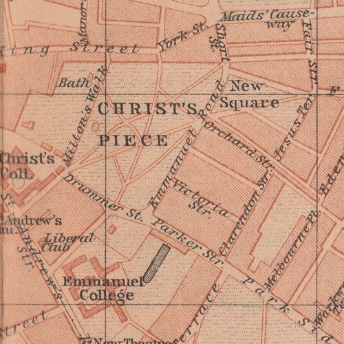 CAMBRIDGE 1901 England Great Britain ORIGINAL Map Plan Trinity College - Picture 9 of 10