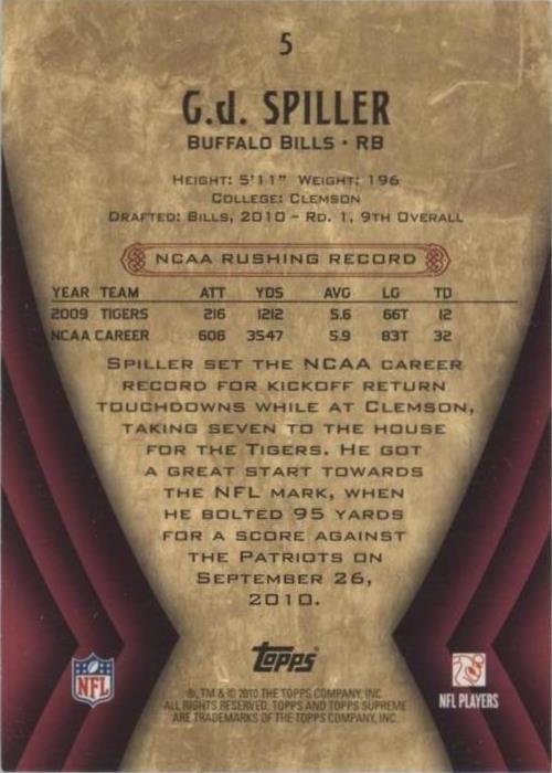 2010 Topps Supreme C.J. Spiller #5