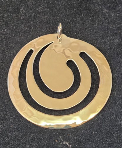 Vintage RLM Studio Robert Lee Morris Sterling Silver Hammered Swirl Pendant