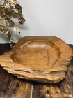 Teak Root Wood Bowl 44cm X 36. Antique Rustic Kitchen Food - Fruit Hand Carved