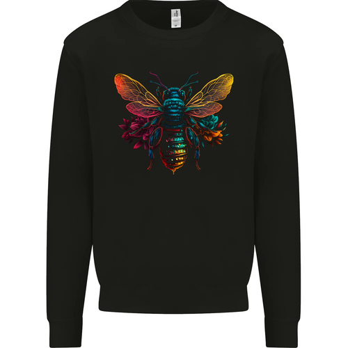 A Retrowave Bee Kids Sweatshirt Jumper
