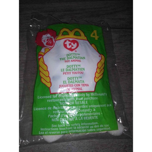 McDonald's Ty Teenie Beanie Dotty the Dalmatian Dog Toy #4 - Foto 1 di 2