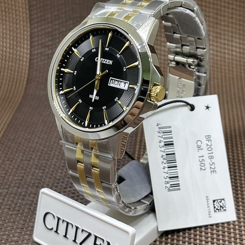 Citizen BF2018-52E Stainless Steel Quartz Analog Black Dial Day Date Men's Watch - Picture 2 of 10