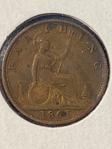 Great Britain 1 Farthing 5 Coin lot - 1841, 1860, 1861, 1872, 1880 - Picture 4 of 11