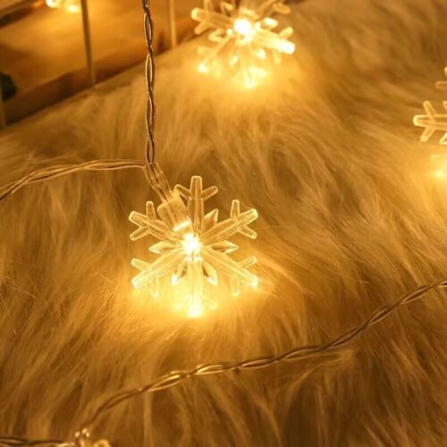 Stars & snowflakes Lights 40 LED 6M Christmas Tree Party Decor Outdoor USB /Batt - Picture 11 of 14