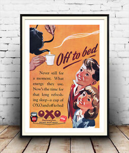 Vintage advert wall art poster reproduction. Oxo Stock cubes