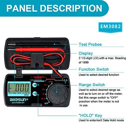 Mini Auto Range Digital Multimeter AutomotiveTester AC DC Volt AMP OHM - Picture 2 of 5
