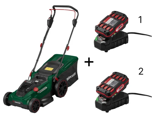 PARKSIDE »PRMA 40-Li D2« Akku Rasenmäher 20 Volt mit 2 x Akku & 2 x Ladegerät