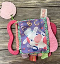 Bright Starts 7  Pink Baby Crinkle Cloth Fabric Book w/Teethers Toddler Toy