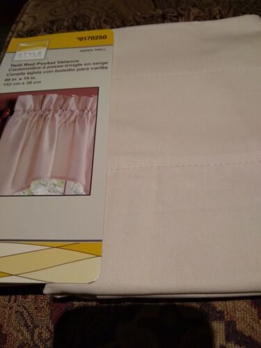 Style Selections Window Valance Color Linen Off White Aspen Twill NIP 60 X 15h - Picture 2 of 2