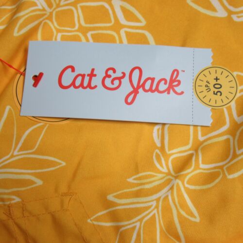 Cat & Jack Boys Size S 6-7 Swim Trunks Drawstring Pockets Pineapple Print Yellow - Picture 4 of 5