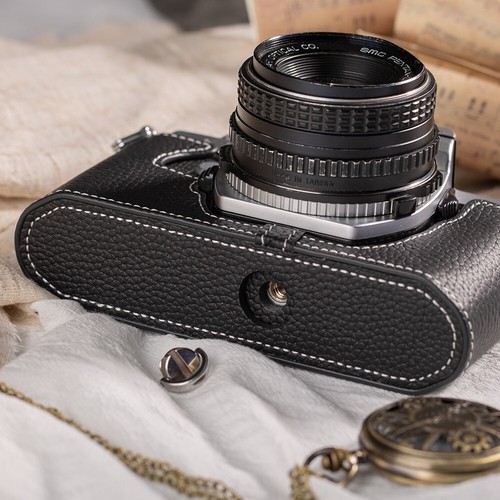 For Pentax K2 Handmade Real Leather Half Camera Case Bag Cover Shoulder Strap - Picture 36 of 87