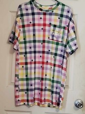 NWT Celebrity Pink Sleepshirt M/L Plaid w/ Stars 