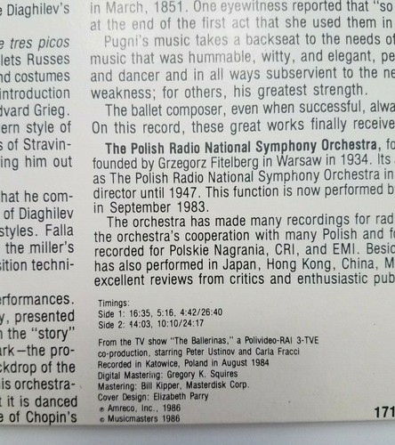 The Ballerinas Polish Radio National Symphony Orchestra vinyl record Tested - Picture 4 of 9