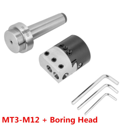 50MM MT3-M12 Universal Usage Boring Head W// Morse Taper Shank For Lathe Milling
