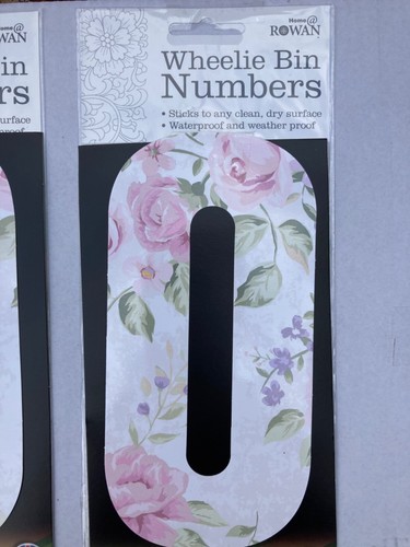 Wheelie Bin House Number Stickers ( Flowers 7in High) - Picture 2 of 11
