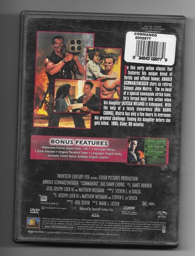 Arnold Schwarzenegger Commando Alyssa Milano Rae Don Chong 1999 DVD - Imagen 4 de 8