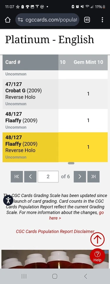 (TOP POP 1) CGC 10 GEM MINT Flaaffy 48/127 REVERSE HOLO Platinum Pokemon Card - Image 4 of 4