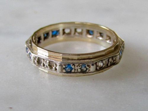 Ring Sterling Silver 925, 9CT & Spinel - 1950s Size N- (Q2-10V) - Picture 7 of 8