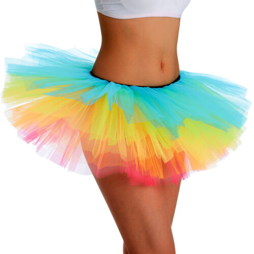 Tutu Skirt Women's Teens Classic Elastic 5 Layered Tulle Ballet Skirt Adult Size - Picture 1 of 53