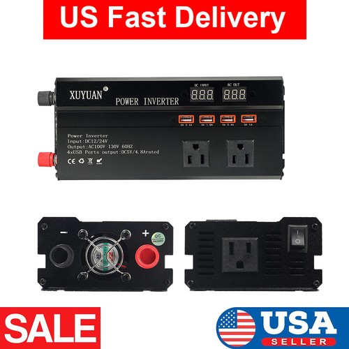 16000W Modifie Sine Car Power Inverter DC 12V To AC 110V Adapter Converter 4 USB - Picture 4 of 28