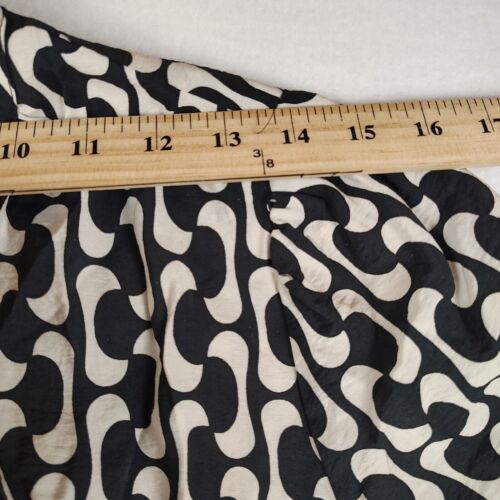 Zara Vestito Donna Piccolo Nero Avorio La Paula Cintura Orlo Increspato Geometrico Mini - Foto 7 di 8