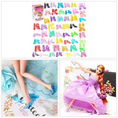 50 pares de zapatos de tacón alto diferentes botas accesorios para muñeca Barbie