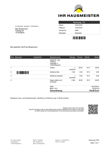 Hausmeister Software,Faktura Rechnungsprogramm für den Hausmeisterbetrieb,Orga - Bild 6 von 12