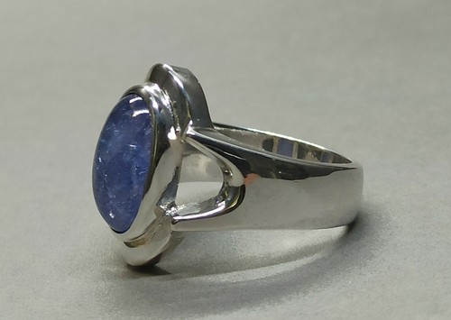 Natural Cabochon Ceylon Blue Sapphire Sterling Silver 925 Handmade Women Ring - Picture 11 of 12