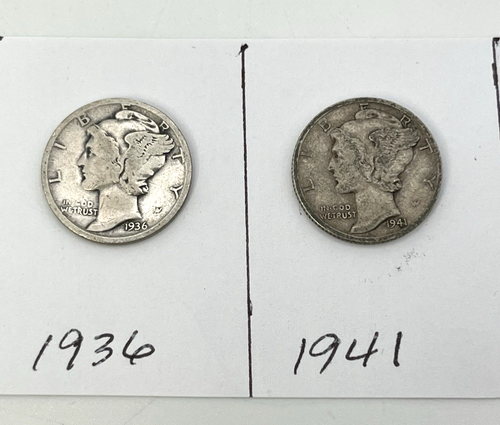 LIBRO DE MONEDAS DE DIEZ CENTAVOS WHITMAN 9014 CABEZA DE MERCURIO 90% PLATA 1920 1925 1936 1941 1944 - Imagen 5 de 12