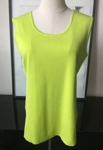 Misook NWT Tank Top Cami Chartruse Green $168 - Picture 4 of 7