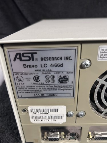 AST Bravo LC 4/66d Desktop Vintage Computer, Hd Included And Ram Powers On - Afbeelding 3 van 8