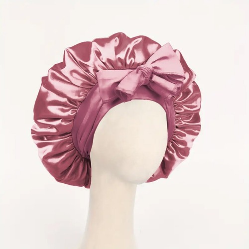 Satin Bonnet Silk Bonnet Adjustable Bonne For Sleeping Hair Bonnet With Tie Band - Picture 6 of 37