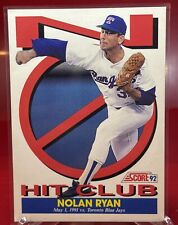 Nolan Ryan No Hit Club Texas Rangers 1992 Score Baseball #425,  5/1/1991 NM-MT 