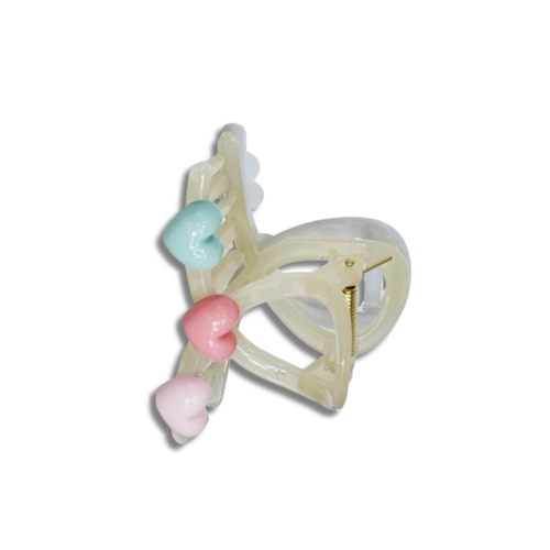 Pinza para el cabello Corazones Encantadores - Diseño de corazón lindo multicolor - Accesorio para el cabello de moda - Imagen 2 de 5