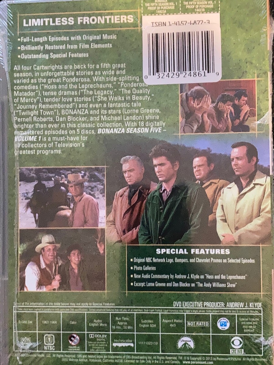 (未使用･未開封品)Bonanza: the Official Fifth Season One [DVD] Amazon.com: Bonanza: The Official Fifth Season, Vol. 1