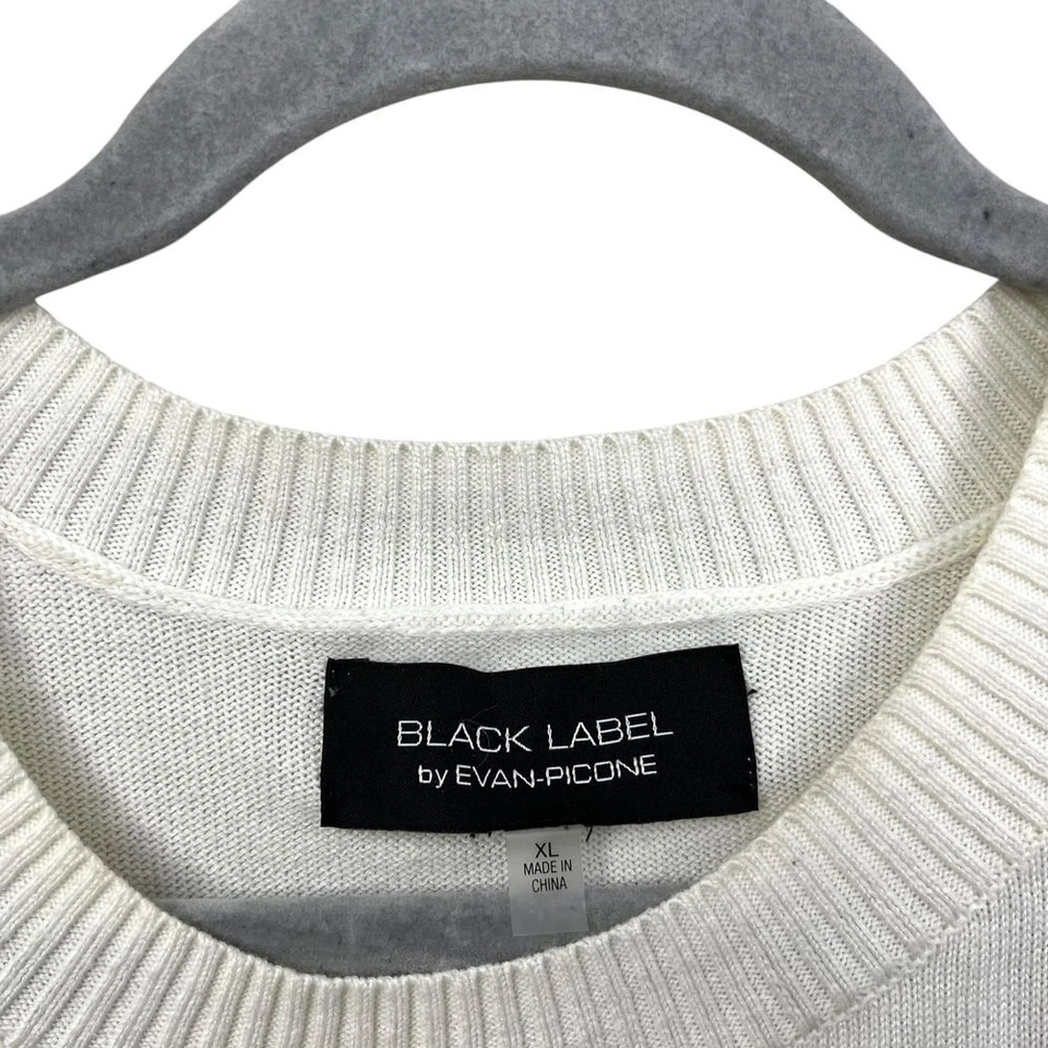 Vestido suéter tejido Black Label Evan Picone para mujer bloque de color negro crema talla XL Foto 4 de 4