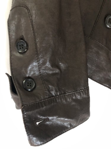 $485 Hugo Boss women's Brown Leather Short Jacket Size S - Picture 3 of 12