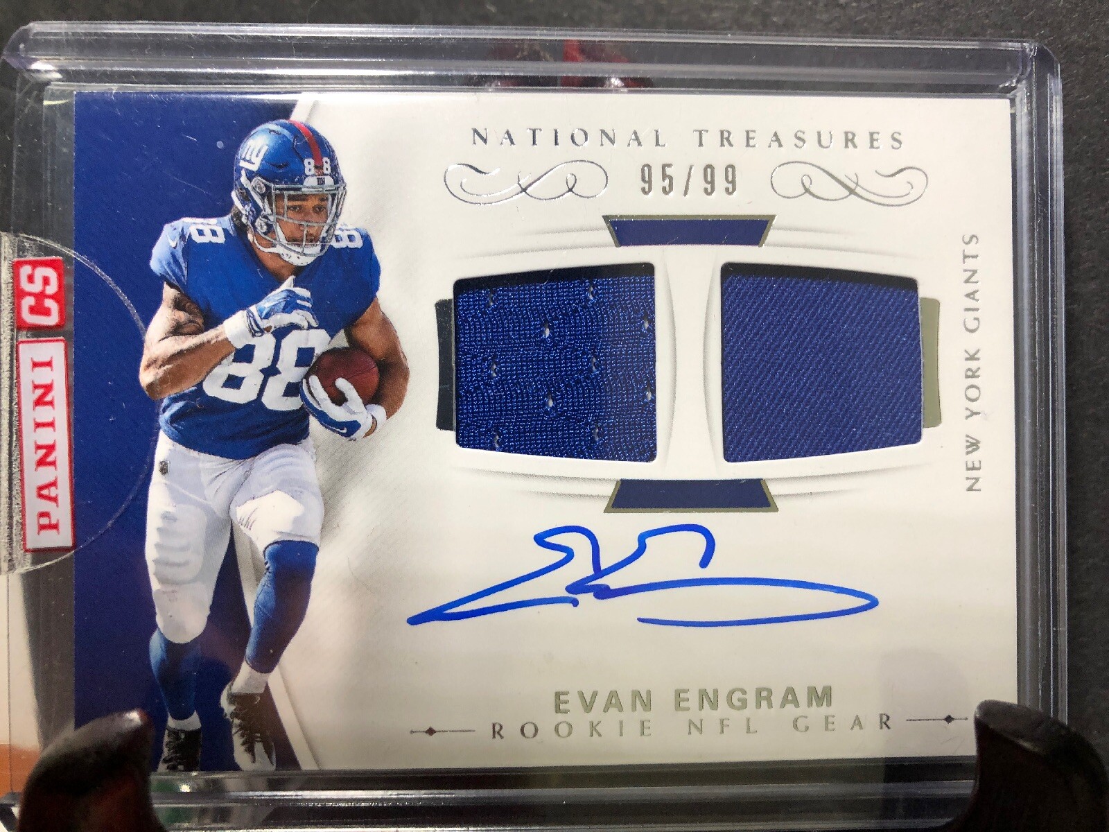 EVAN ENGRAM 2017 NATIONAL TREASURES BLACK DUAL PATCH AUTO NFL Gear Rookie #95/99