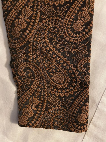 Vintage Abito Estevez Grenelle broccato marrone paisley con colletto in velluto nero taglia S usato in ottime condizioni - Foto 5 di 5