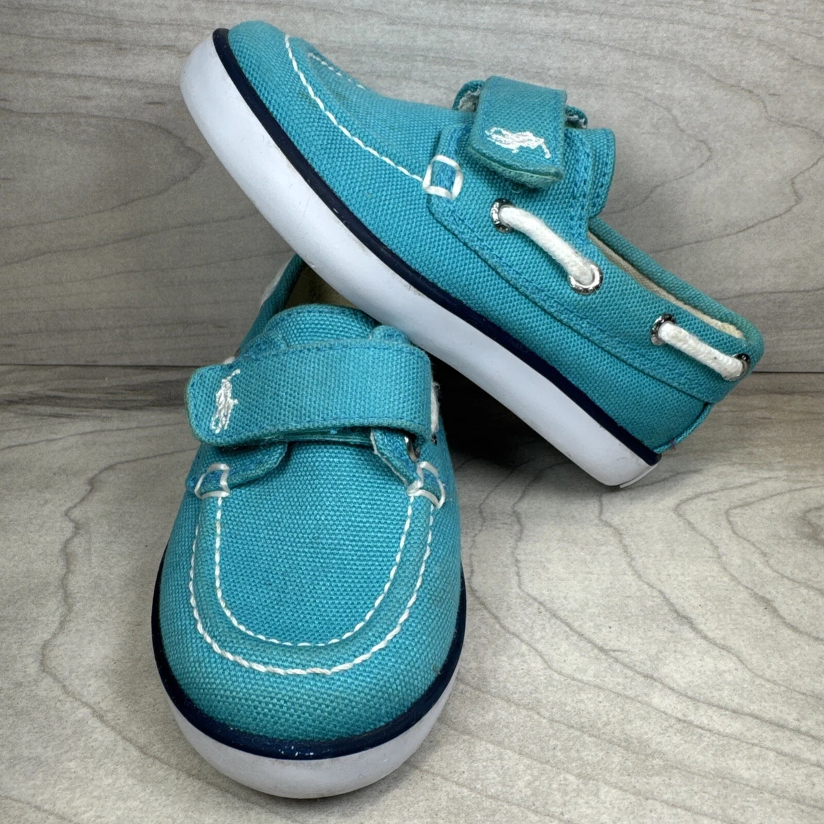 Polo Ralph Lauren Unisex Nautical Canvas Slip-On Boat Sneakers Sz M-6 W-7.5  E7 Polo Ralph Lauren Slip On Casual Unisex Kids main image 3